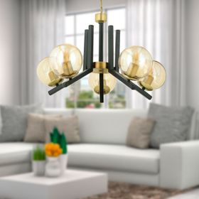 Apliqa Mikel Siyah Üçlü Eskitme Modern Avize