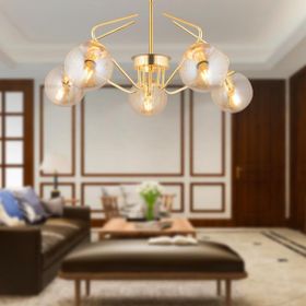 Apliqa Mildred Gold Modern Sarkıt Genç Odası-Mutfak-Yatak Odası Salon Sarkıt 5'li Avize