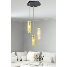 Apliqa Natali 3'lü Sarkıt Gold Avize