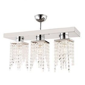 Apliqa Nikola 3'lü Krom Kristalli Taşlı Modern Tasarım Kristal Salon Avize