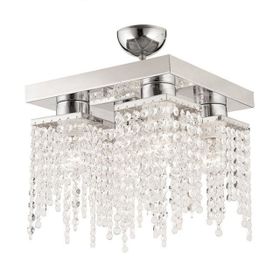 Apliqa Nikola 4'lü Krom Kristalli Taşlı Modern Tasarım Kristal Salon Avize