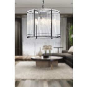 Apliqa Nilay Siyah Kristalli Taşlı Modern Tasarım Kristal Salon Avize