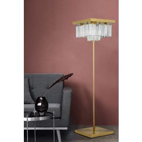 Apliqa Nilüfer Kristal Eskitme Triplex Kare Kristal Taşlı Avize