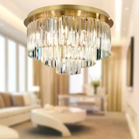 Apliqa Nilüfer Yuvarlak Eskitme Kristalli Taşlı Modern Tasarım Kristal Salon Avize