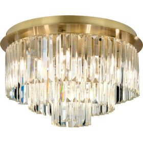 Apliqa Nilüfer Yuvarlak Eskitme Kristalli Taşlı Modern Tasarım Kristal Salon Avize
