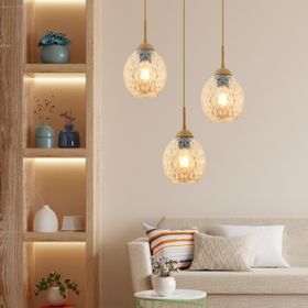 Apliqa Nino 3'lü Yuvarlak Eskitme Modern Sarkıt Oturma Odası Salon Sarkıt Avize