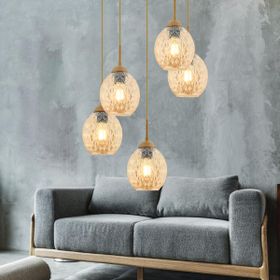 Apliqa Nino 5'li Yuvarlak Eskitme Modern Sarkıt Oturma Odası Salon Sarkıt Avize