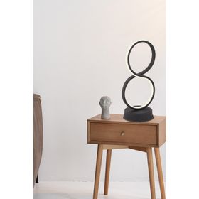 Apliqa Odetta Siyah Ledli Modern Oturma Odası Yatak Odası Salon Led Abajur