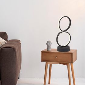 Apliqa Odetta Siyah Ledli Modern Oturma Odası Yatak Odası Salon Led Abajur