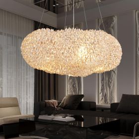 Apliqa Pansy 50'lik Bulut Gold Kaplamalı Modern Tasarım Salon Kristal Sarkıt Avize