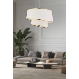 Apliqa Paoni 2 Katlı Beyaz Gold Detaylı Modern KoridorYatak Odası Salon Avize