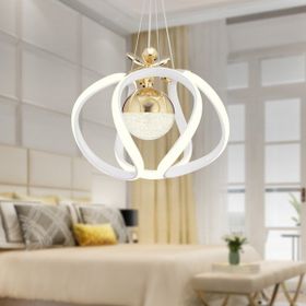 Apliqa Pelin Tekli Beyaz Gold 3 Renkli 39 Watt Ledli Modern Oturma Odası Koridor Salon Led Avize