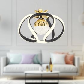 Apliqa Pelin Tekli Siyah Gold 3 Renkli 39 Watt Ledli Modern Oturma Odası Koridor Salon Led Avize