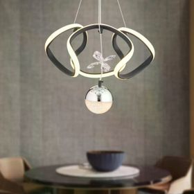 Apliqa Pelin Tekli Siyah Krom 3 Renkli 39 Watt Ledli Avize