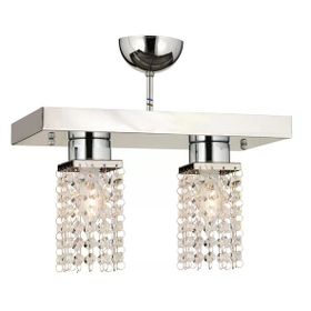 Apliqa Peter 2'li Sıralı Krom Kristalli Taşlı Modern Tasarım Yatak Odası Kristal Salon Avize