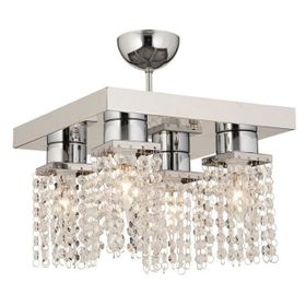 Apliqa Peter 4'lü Krom Kristalli Taşlı Modern Tasarım Kristal Salon Avize