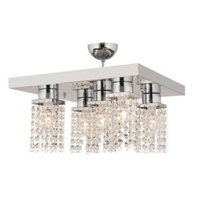 Apliqa Peter 5'li Krom Kristalli Taşlı Modern Tasarım Kristal Salon Avize