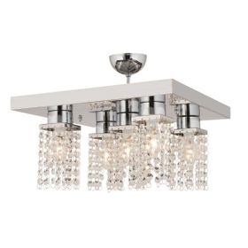 Apliqa Peter 5'li Krom Kristalli Taşlı Modern Tasarım Kristal Salon Avize