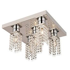 Apliqa Peter 5'li Krom Kristalli Taşlı Modern Tasarım Kristal Salon Avize