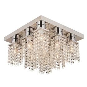 Apliqa Peter 9'lu Krom Kristalli Taşlı Modern Tasarım Kristal Salon Avize