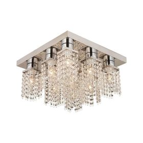 Apliqa Peter 9'lu Krom Kristalli Taşlı Modern Tasarım Kristal Salon Avize
