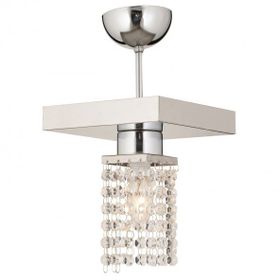 Apliqa Peter Tekli Krom Kristalli Taşlı Modern Tasarım Kristal Salon Avize