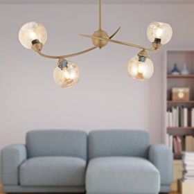 Apliqa Pireal 4'lü Sıralı Eskitme Bal Camlı Avize