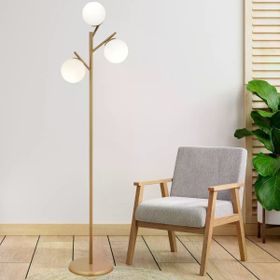 Apliqa Renji Eskitme Beyaz Üçlü Modern Tasarım Metal Lambader