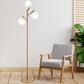 Apliqa Renji Eskitme Beyaz Üçlü Modern Tasarım Metal Lambader