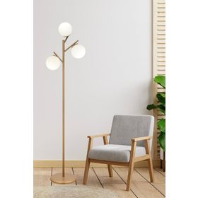 Apliqa Renji Eskitme Beyaz Üçlü Modern Tasarım Metal Lambader