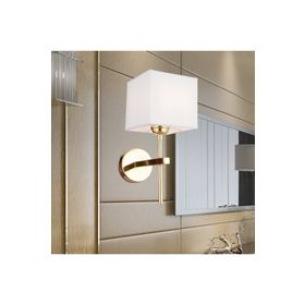 Apliqa Rory Tekli Beyaz Şapkalı Gold Duvar Lambası Yatak Odası Için Modern Aplik