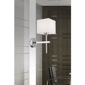 Apliqa Rory Tekli Beyaz Şapkalı Krom Duvar Lambası Yatak Odası İçin Modern Aplik