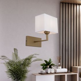 Apliqa Rylee Tekli Beyaz Şapkalı Eskitme Duvar Lambası Yatak Odası İçin Modern Aplik