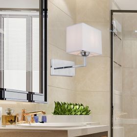 Apliqa Rylee Tekli Beyaz Şapkalı Krom Duvar Lambası Yatak Odası İçin Modern Aplik