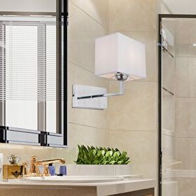 Apliqa Rylee Tekli Beyaz Şapkalı Krom Duvar Lambası Yatak Odası İçin Modern Aplik