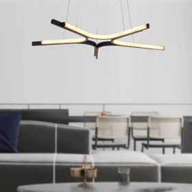 Apliqa Simon Mat Siyah Boyalı 50 W 300 K Salon Oturma Odası-Genç Odası Ledli Avize