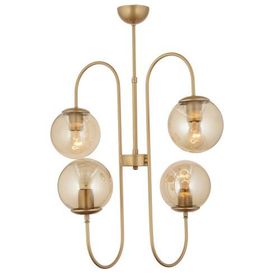 Apliqa Sosa 4 Lü Gold Bal Camlı Salon Avize