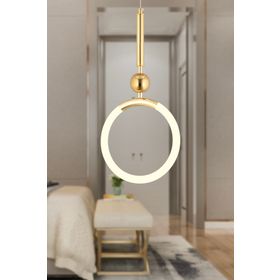 Apliqa Struer Tekli Gold Ledli 20 Watt Modern Koridor Yatak Odası Salon Sarkıt Led Avize