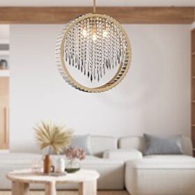 Apliqa Taproot 3'lü Eskitme Kristalli Taşlı Modern Tasarım Kristal Salon Avize