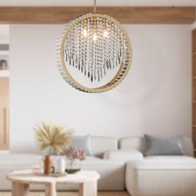 Apliqa Taproot 3'lü Eskitme Kristalli Taşlı Modern Tasarım Kristal Salon Avize