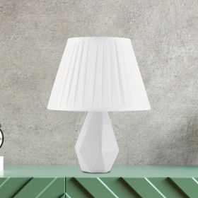 Apliqa Tardu Beyaz Şapkalı Beyaz Seramik Salon Yatak Odası Tasarım Abajur