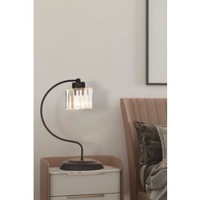 Apliqa Tufty Siyah Kristalli Taşlı Dekoratif Tasarım Salon- Yatak Odası Modern Retro Abajur