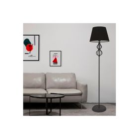 Apliqa Vance Siyah Şapkalı Siyah Modern Tasarım Ayaklı Abajur Lamba Metal Lambader