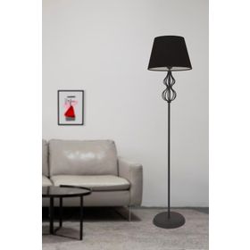 Apliqa Vance Siyah Şapkalı Siyah Modern Tasarım Ayaklı Abajur Lamba Metal Lambader