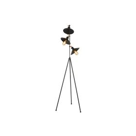 Apliqa Violet 3'lü Siyah Modern Tasarım Retro 3 Ayaklı Abajur Lamba Metal Lambader