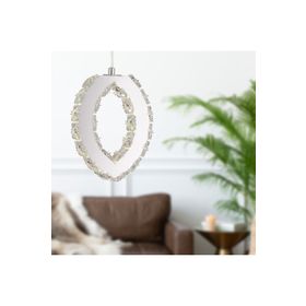 Apliqa Wicker 40 Watt Tekli Krom Ledli 3 Renkli Sarkıt Kristalli Taşlı Modern Tasarım Led Kristal Salon Avize
