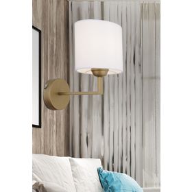 Apliqa Zadie Tekli Beyaz Şapkalı Eskitme Duvar Lambası Yatak Odası İçin Modern Aplik