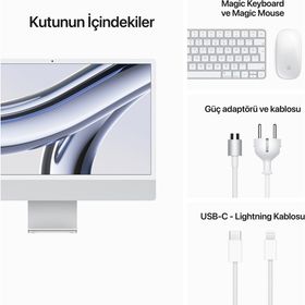 Apple iMac MQR93TU/A M3 8CPU 8GPU 8GB RAM 256GB SSD macOS 24 inç Gümüş All in One Bilgisayar