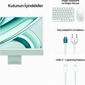 Apple iMac MQRN3TU/A M3 8CPU 10GPU 8GB RAM 256GB SSD macOS 24 inç Yeşil All in One Bilgisayar 