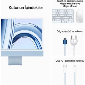 Apple iMac MQRR3TU/A M3 8CPU 10GPU 8GB RAM 512GB SSD macOS 24 inç Mavi All in One Bilgisayar